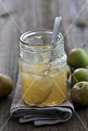 A jar of apple jam