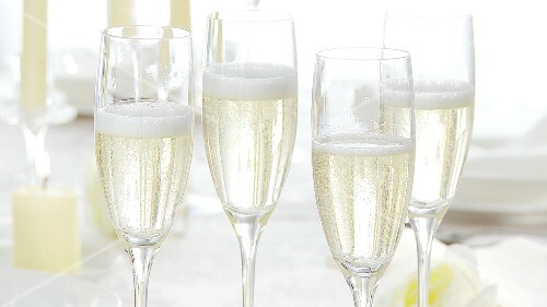 Four glasses of sparkling wine