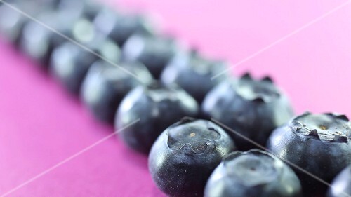 Blueberries in a row