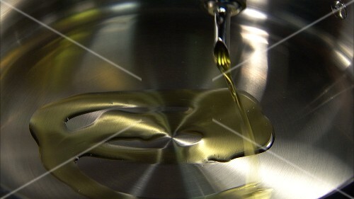 Heating oil in a frying pan