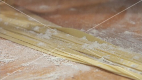 Home-made ribbon pasta