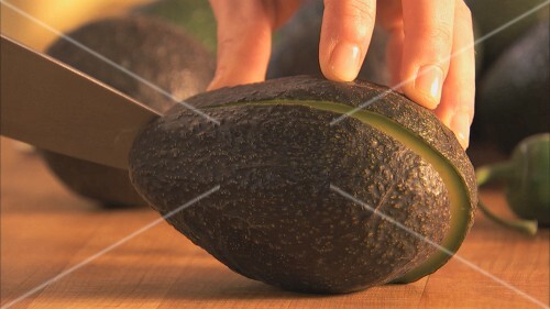 Halving an avocado