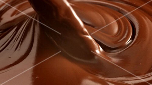 Stirring melted chocolate