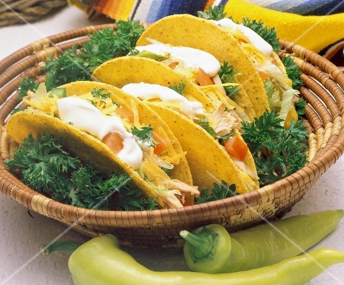 Four Tacos in a Basket