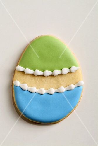 Easter Egg Shaped Cookie with Decorative Icing