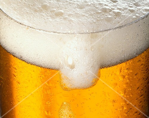 Close Up of a Frothy Glass of Beer