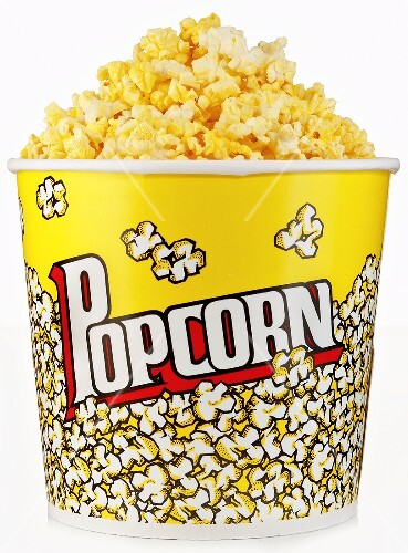 A Large Container of Buttered Popcorn