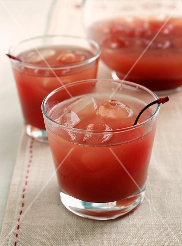 Tomato Juice Cocktails with Cherries, Pitcher