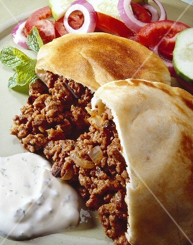 Sloppy Joes in Pita Bread; Side Salad