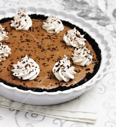 Whole Mocha Mousee Pie with Whipped Cream