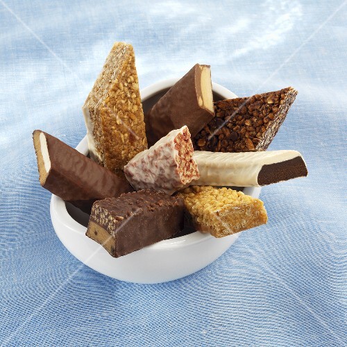 Bowl of Various Protein Bars