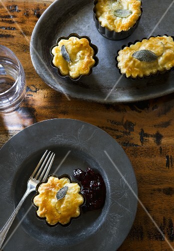 Mini Chicken Pot Pies in Fluted Baking Tins