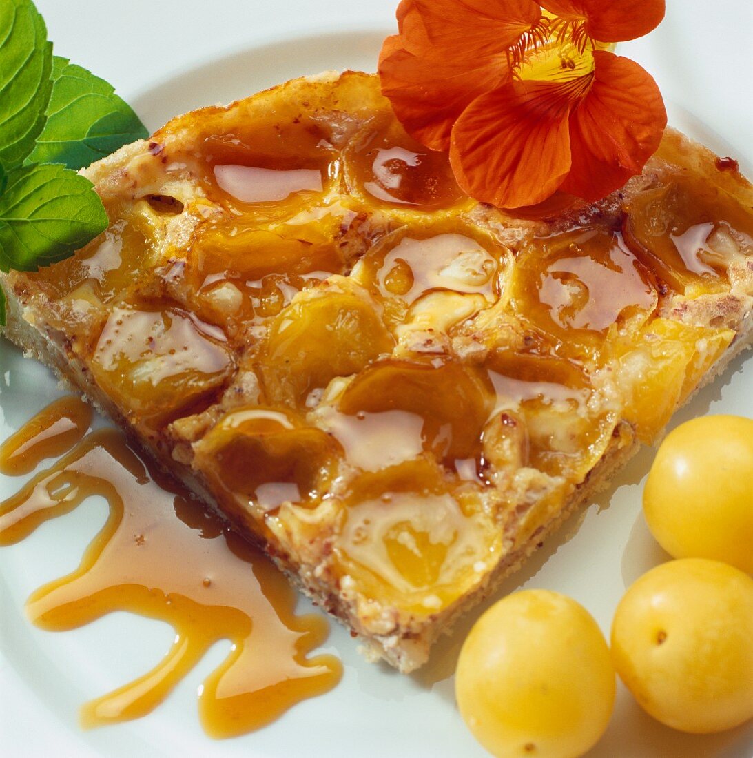 A piece of mirabelle tart