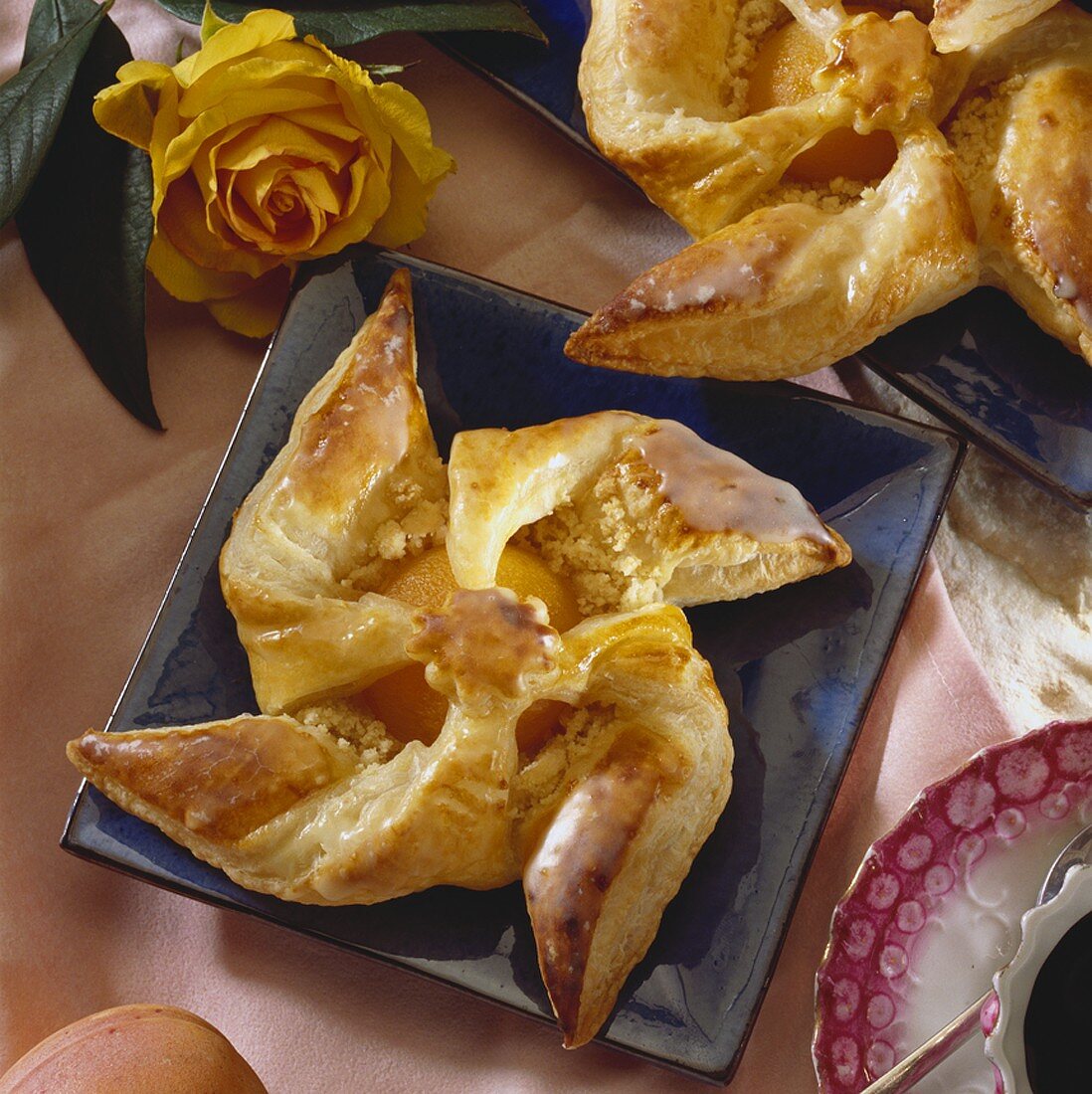 Puff pastry pinwheels with apricot filling
