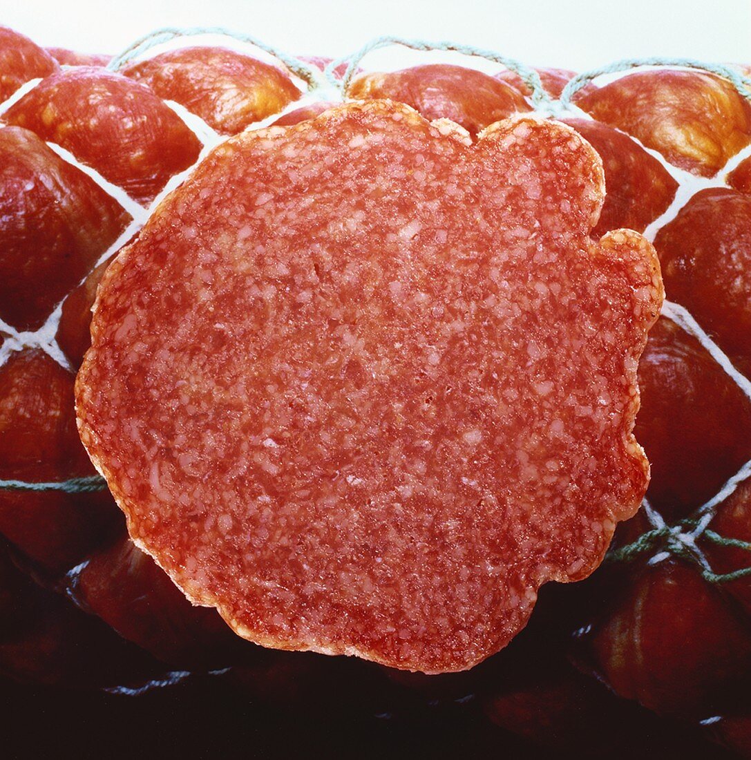 Scheibe Salami (Nahaufnahme)