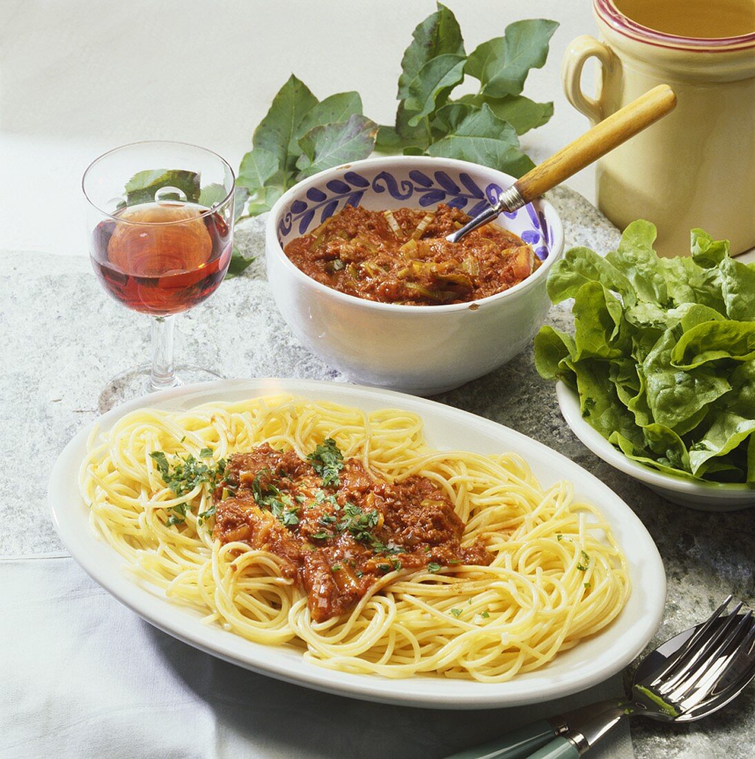 Spaghetti alla bolognese (Nudeln mit Hackfleischsauce)