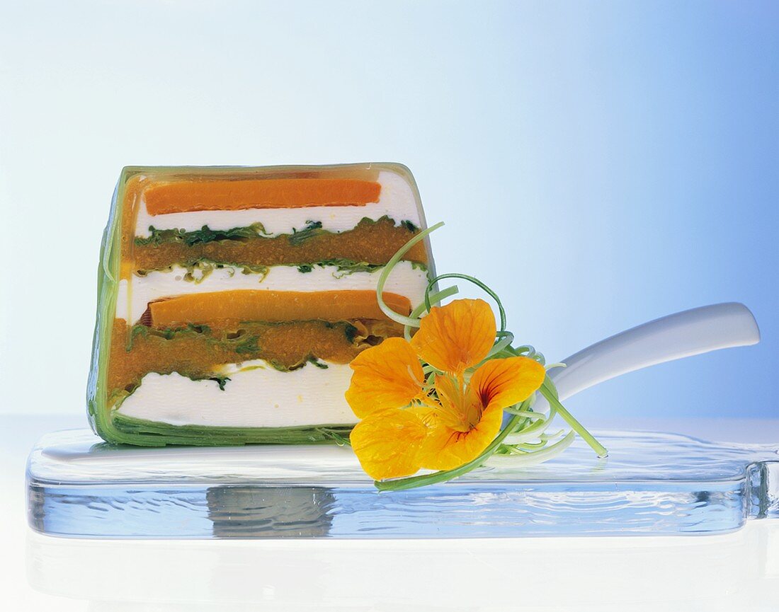 Vegetable and soft cheese terrine