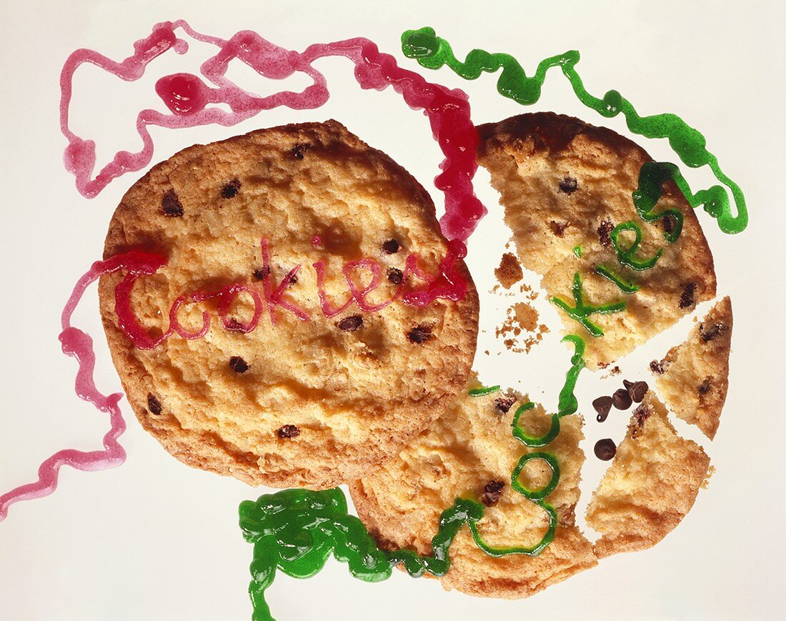 Cookies with the word 'Cookies' in icing