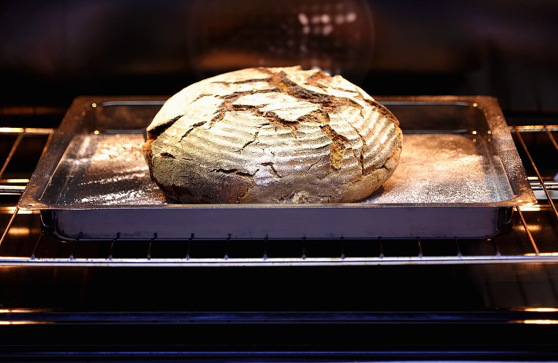 Ein Brot im Ofen