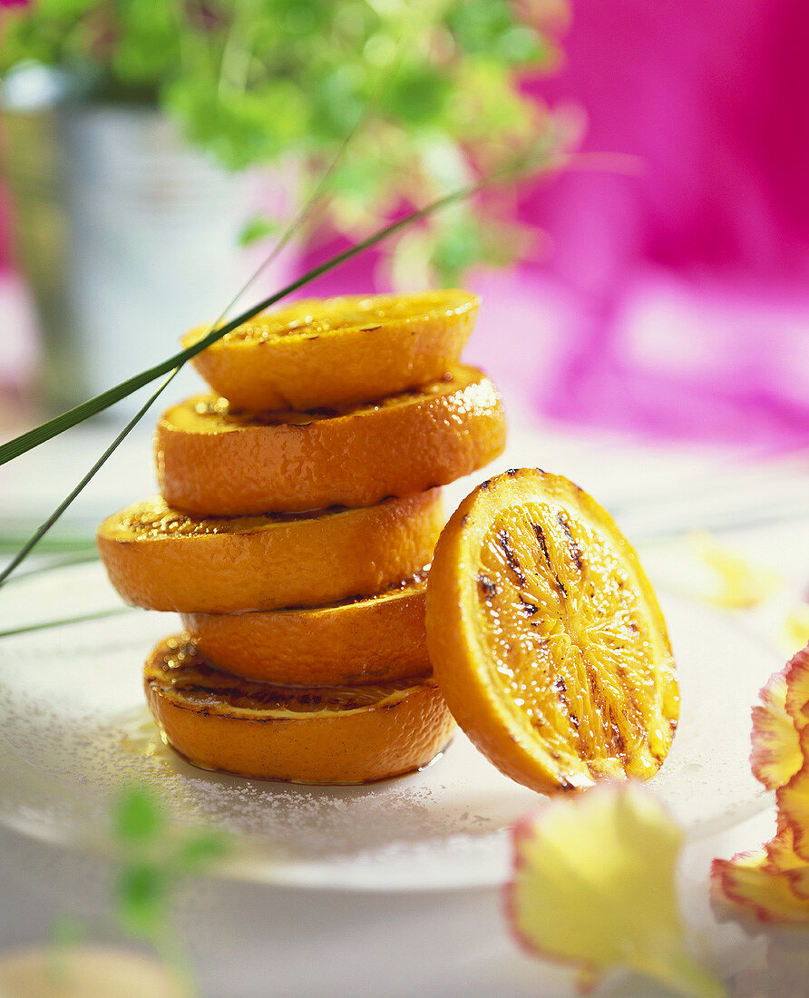 Grilled orange slices