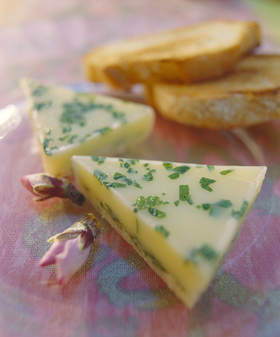 Home-made almond butter with almond liqueur and parsley