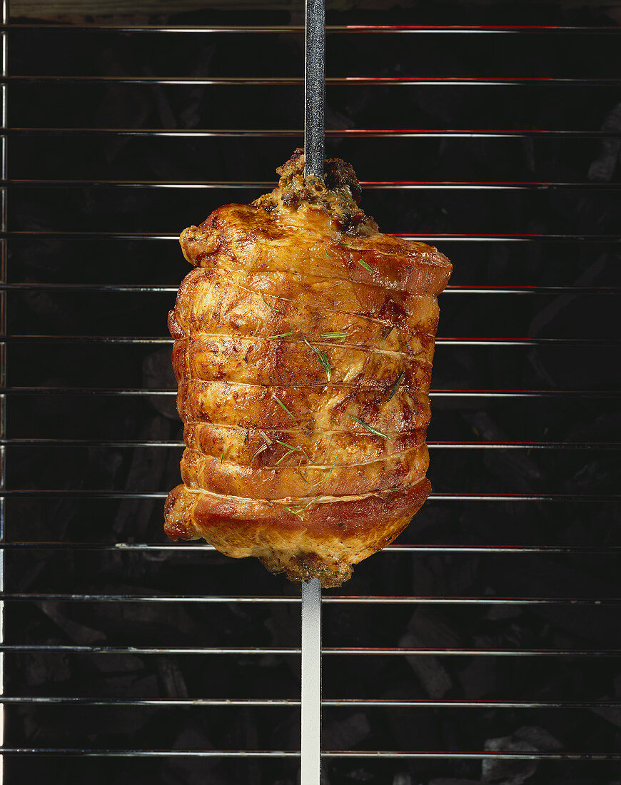 Spit-roasted pork roll
