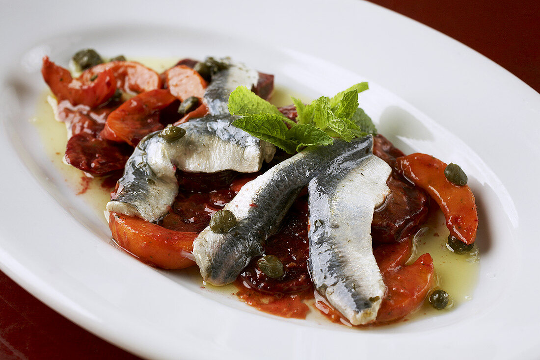 Beetroot and apricot salad with sardines