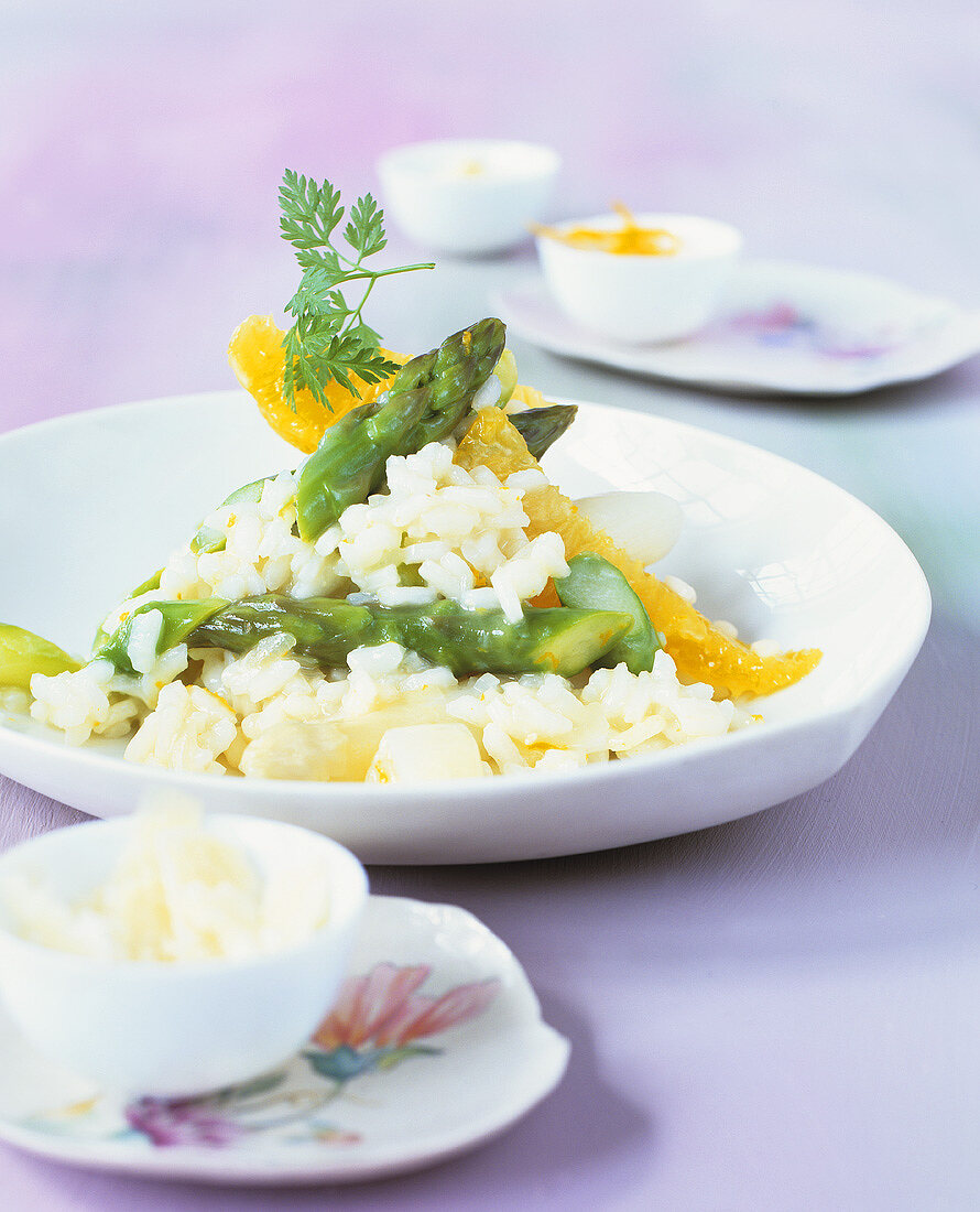 Orange and asparagus risotto