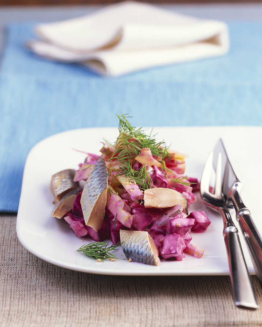 Herring and beetroot salad