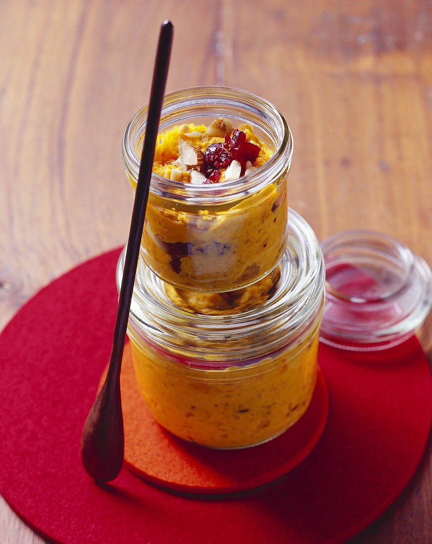 Pumpkin spread with chilli and cranberries