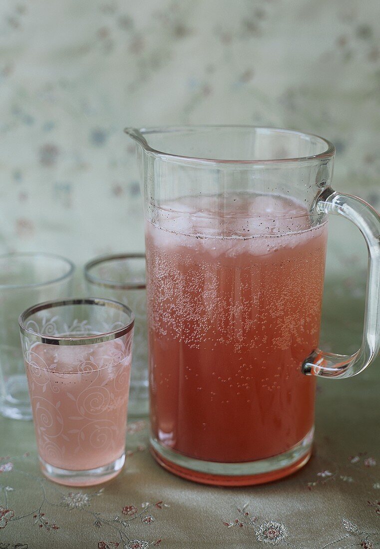 Rhubarb schorle (rhubarb juice and carbonated water)