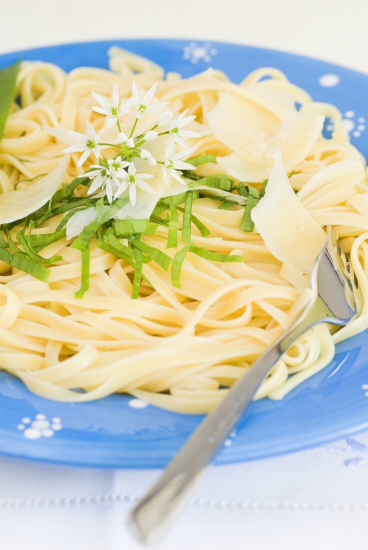 Tagliatelle with ramsons and Parmesan