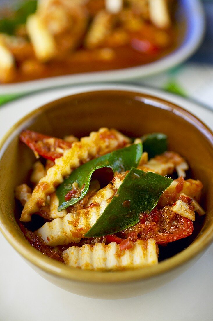 Palm sprouts with prawns (Thailand)