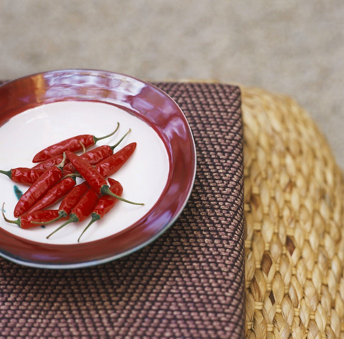 A plate of chilli peppers