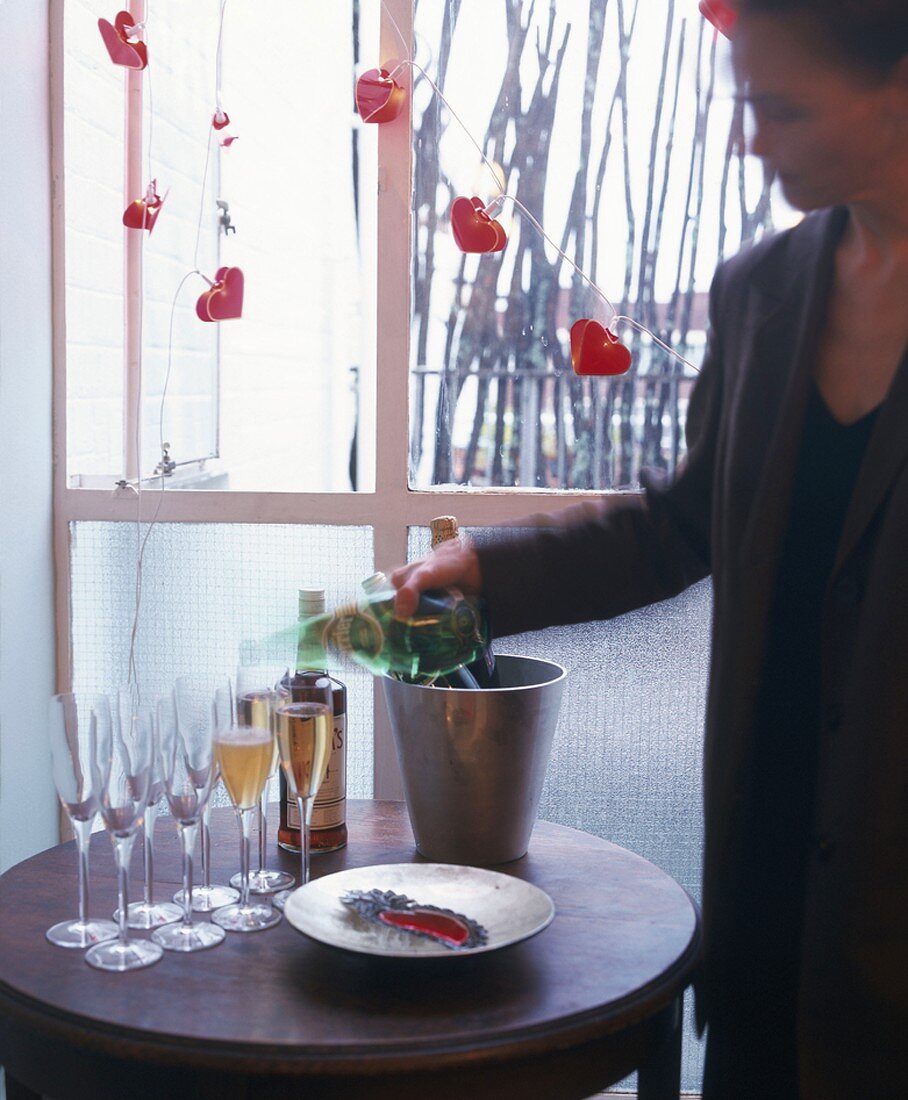 An aperitif being poured