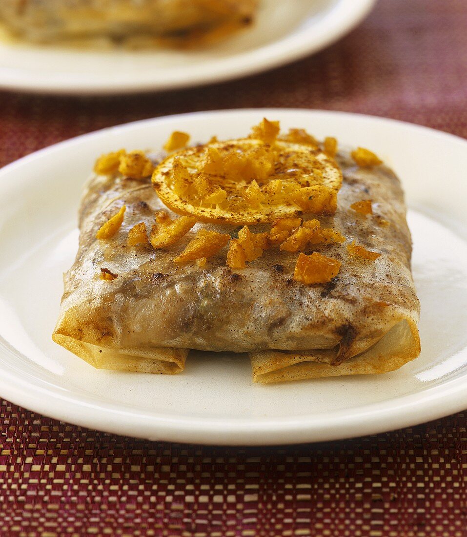 Quail pastilla with orange confit