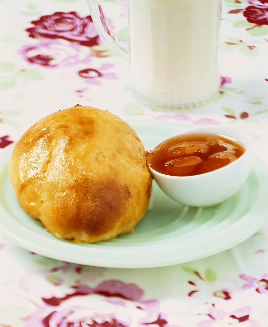 Milk roll with jam