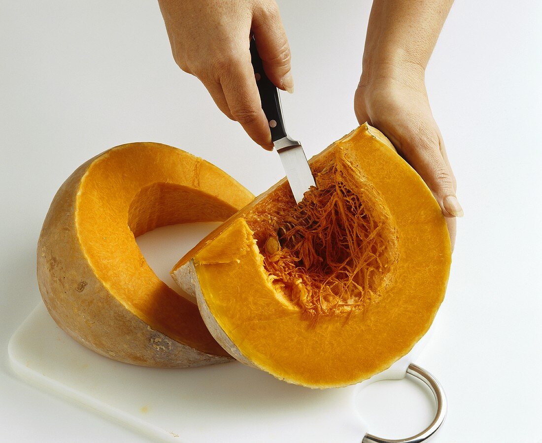 Preparing pumpkin