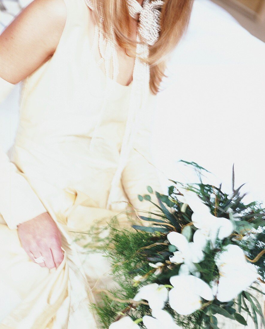 Bride holding bouquet