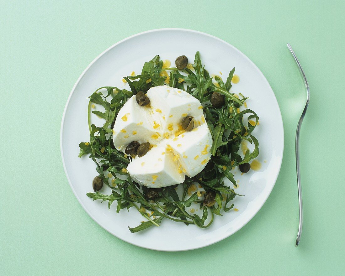 Mozzarella with capers and rocket