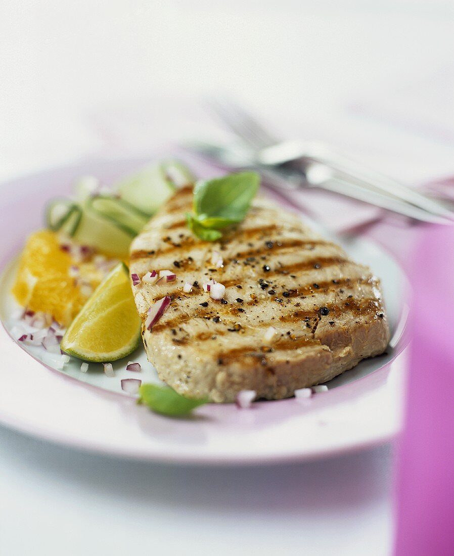 Grilled tuna steak