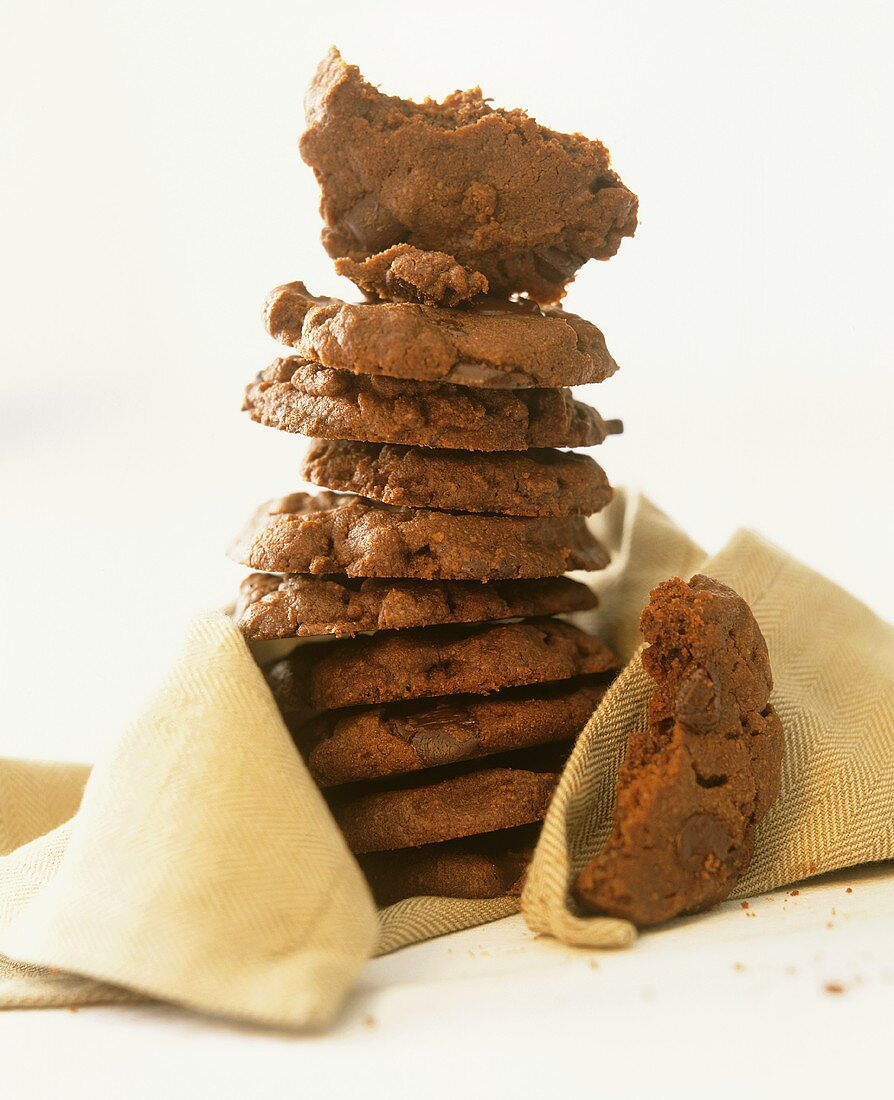 Ein Stapel Chocolate Chip Cookies