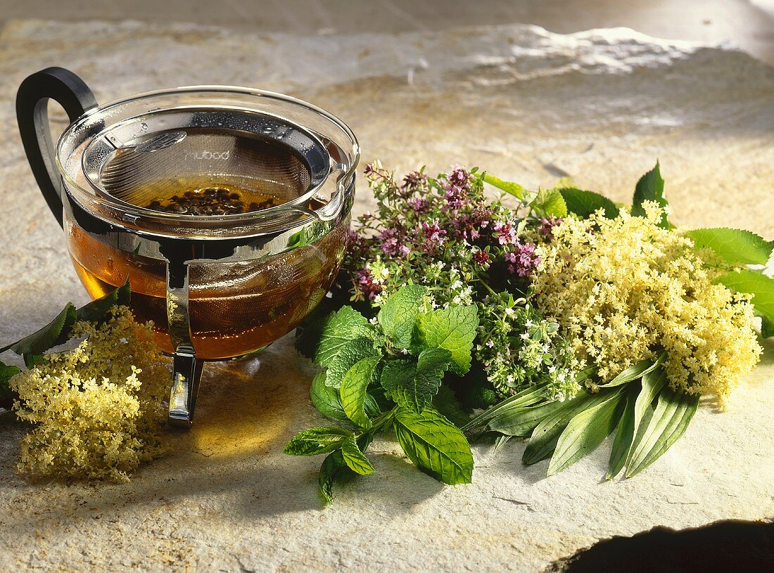 Herbs and flowers for medicinal tea