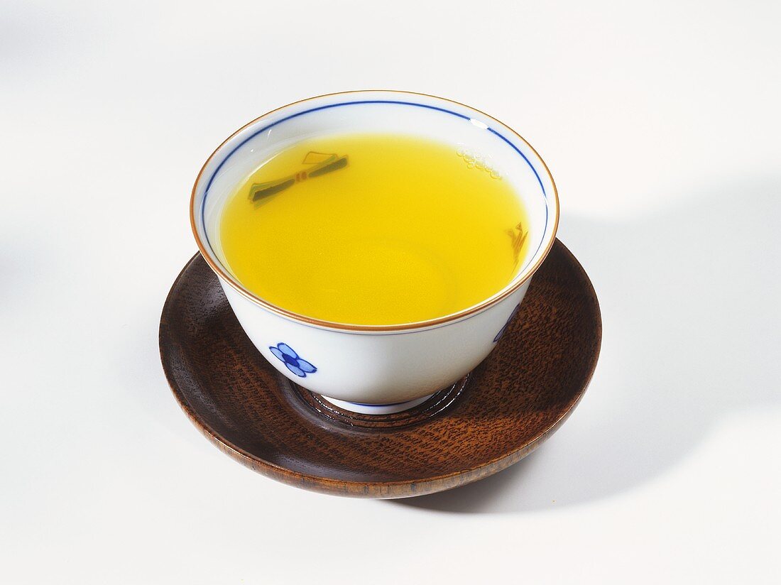 A bowl of green tea