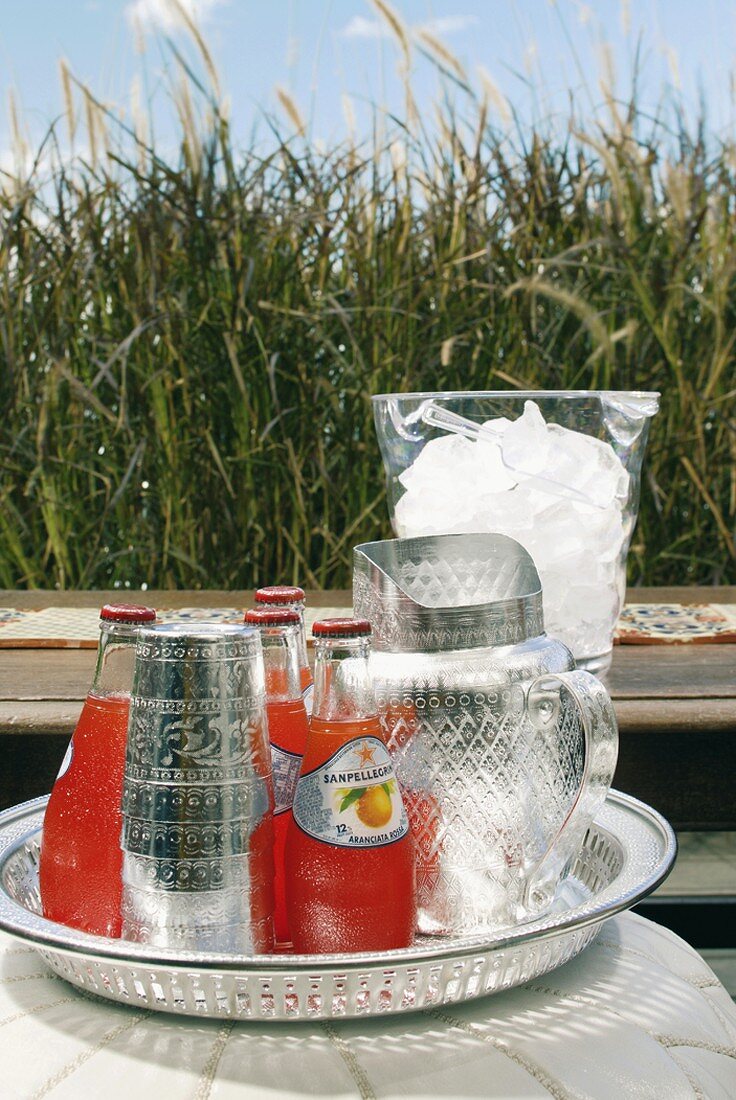 A tray of drinks