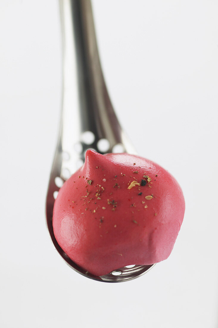 Molecular cuisine: raspberry cloud with Szechuan pepper