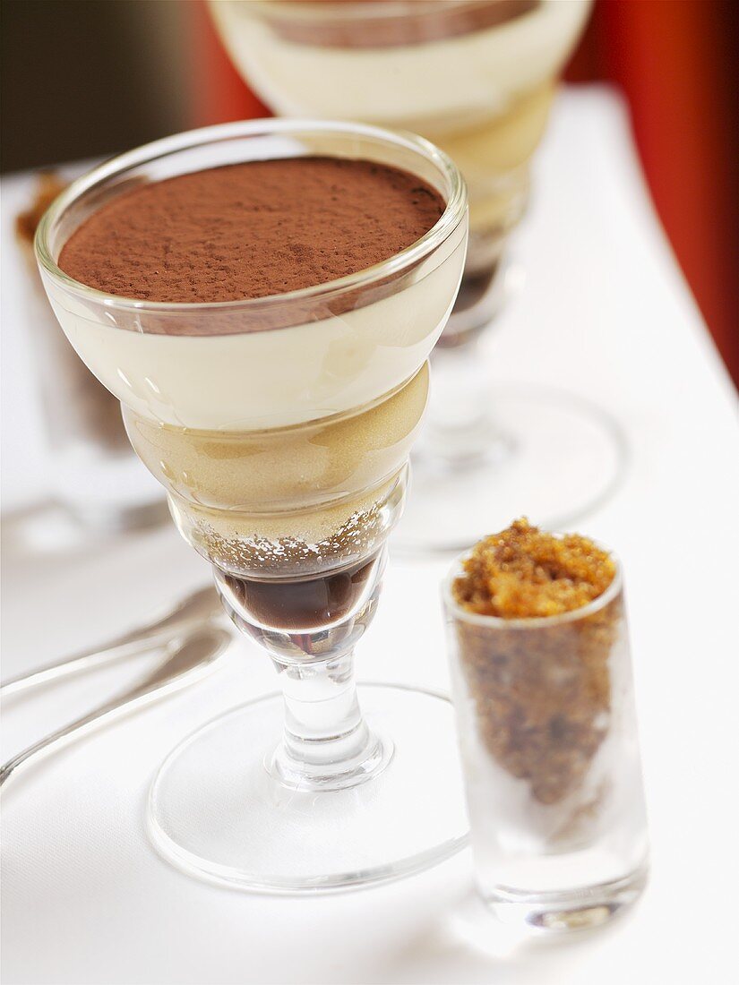 Coppe di Tiramisù (Layered dessert in dessert glasses, Italy)