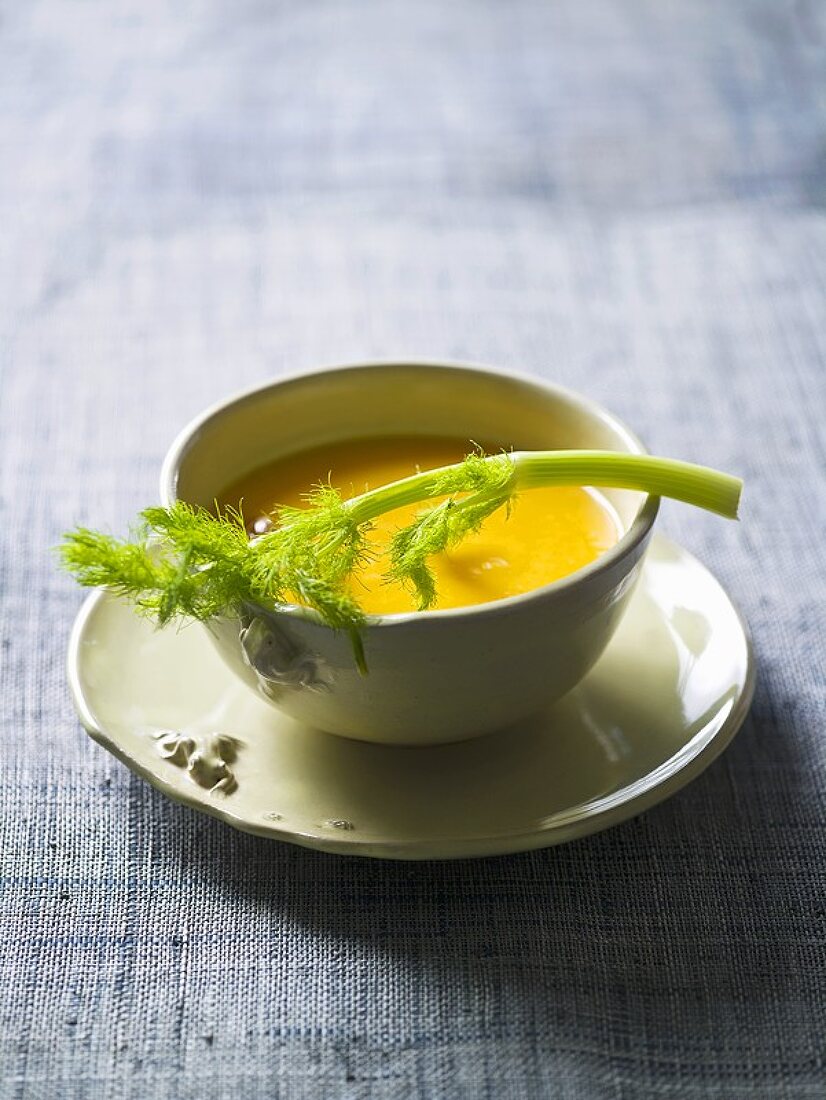 Pumpkin and apple soup with fennel