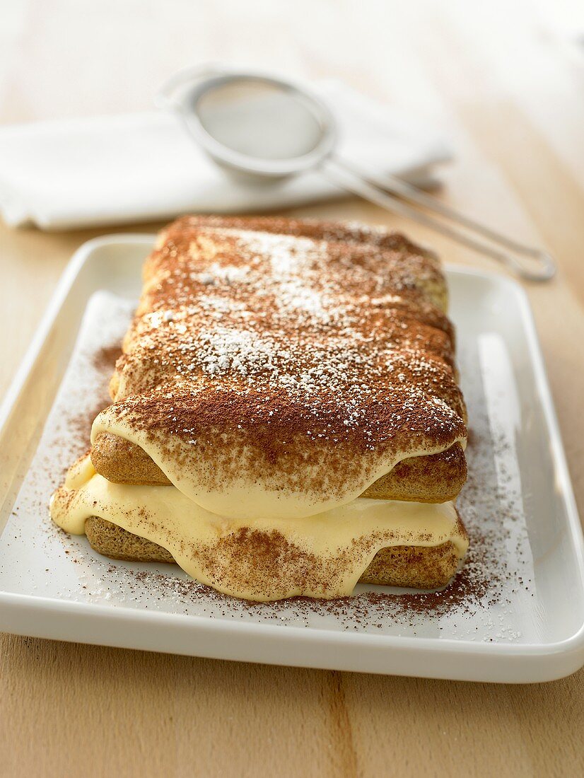 Tiramisù (layered dessert made with mascarpone), Lazio, Italy