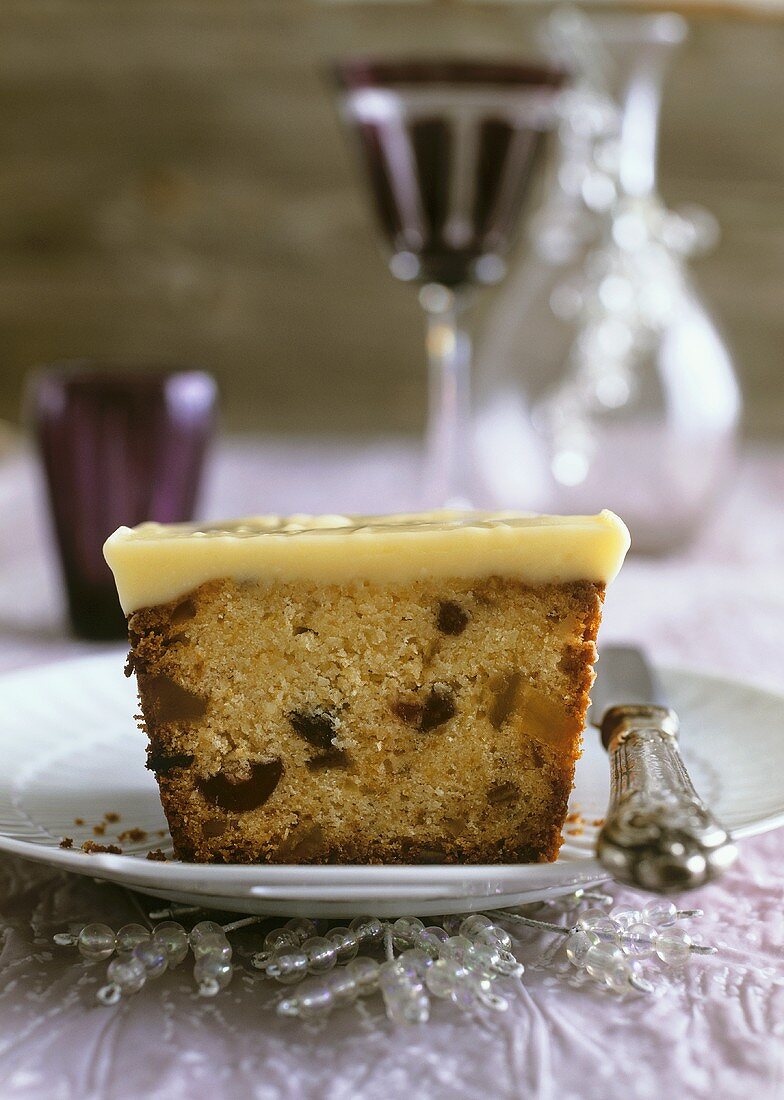 Fruit cake with nuts and orange & ginger butter